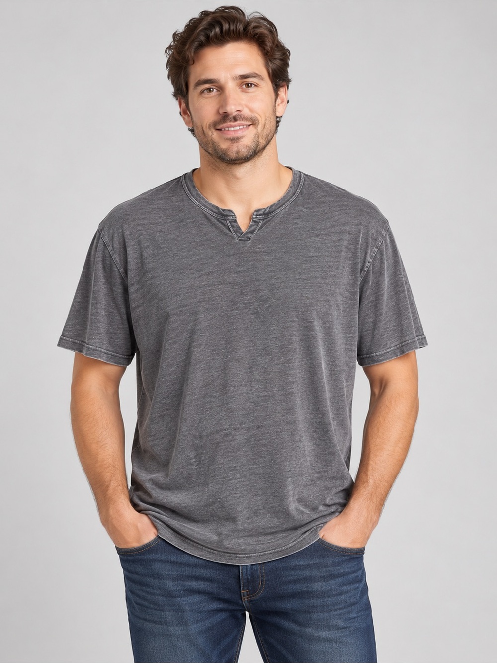 Lucky Brand Venice Burnout Notch-Neck T-Shirt – Men’s XL